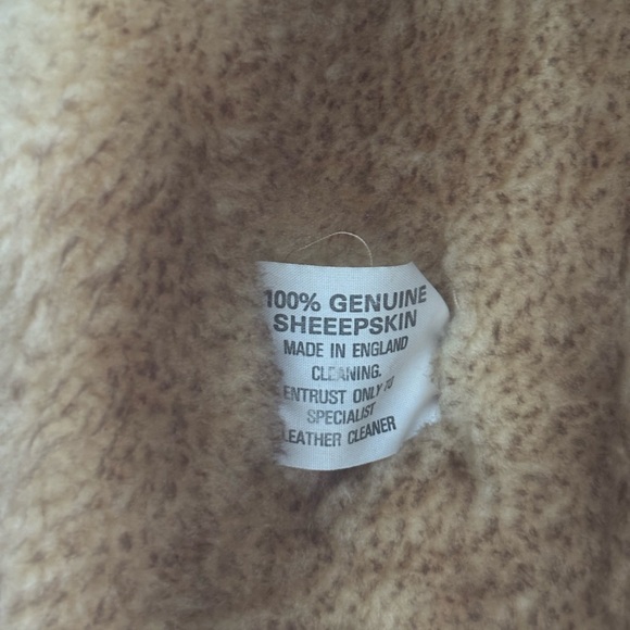Women's Tan genuine leather Shearling Coat in size small - Picture 5 of 8